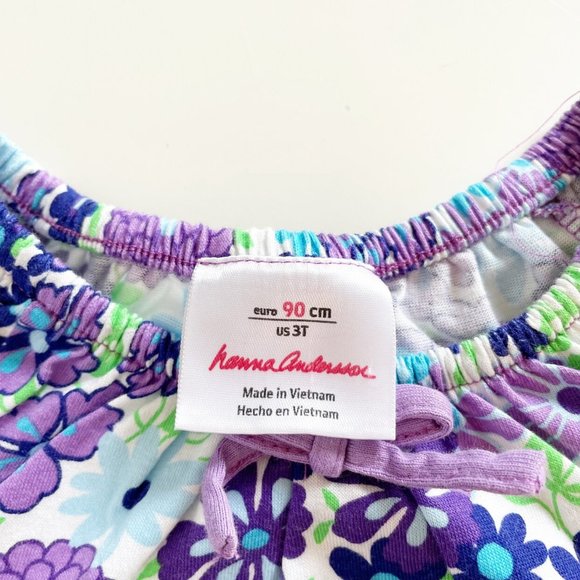 Hanna Andersson Violet Flower Dress | Size 3 - Picture 4 of 4